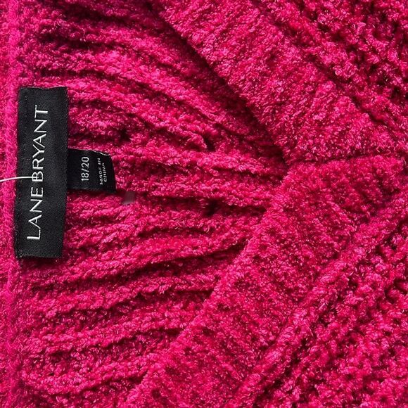 LANE BRYANT V-Neck Super Soft fuchsia Pullover Long Sleeve 18/20 Side Slits - Picture 4 of 5